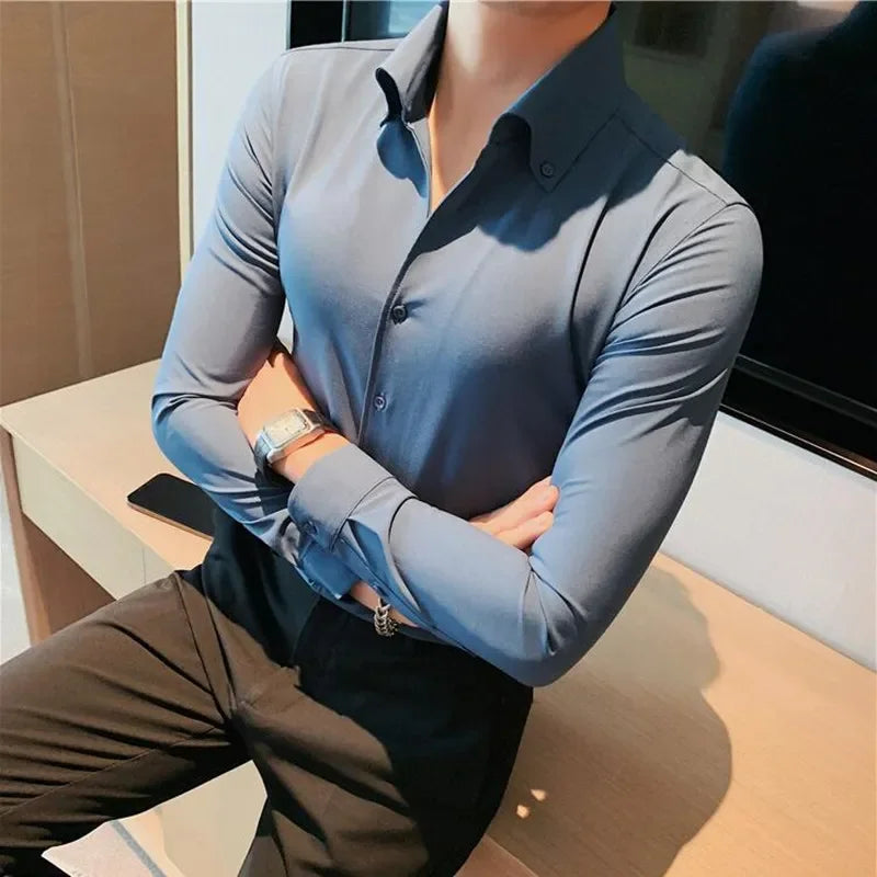 Camisa Social Masculina Slim Fit Menimau Romaro®